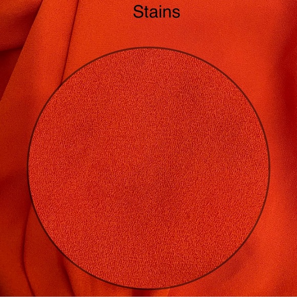 Loft Orange Red Tie Front Peasant Blouse With Ruffle Peplum Hem, Size Large - Picture 10 of 16